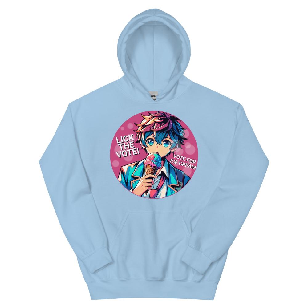 Lick The Vote Anime Ice Cream Boy Hoodie - Light Blue Color - https://ascensionemporium.net